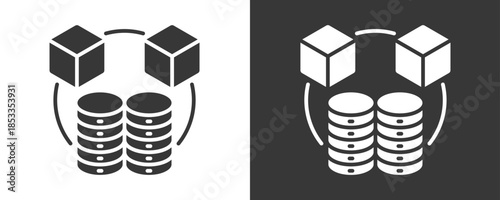 Big Data Icon Set Vector Collection Isolated In Black And White