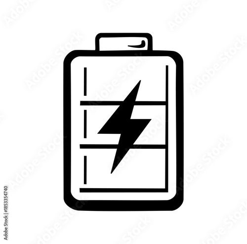  Cartoon Icon Energy Power Battery Simple Digital Design