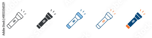 Flashlight Icon Set Multiple Style Collection 
