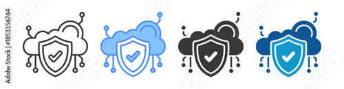 Data Security Icon Set Multiple Style Collection