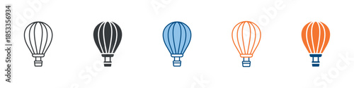 Hot Air Balloon Icon Set Multiple Style Collection 