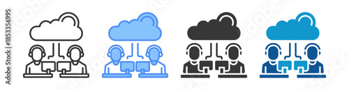 Cloud Platform Icon Set Multiple Style Collection