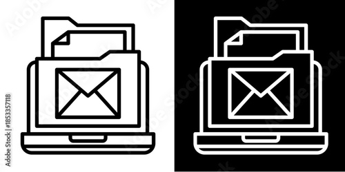 Email Icon Set White Style Collection
