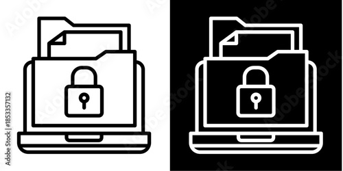 Lock Icon Set White Style Collection