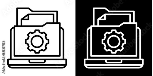 Setting Icon Set White Style Collection