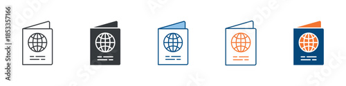 Passport Icon Set Multiple Style Collection 