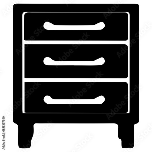 Three Drawer Cabinet Icon