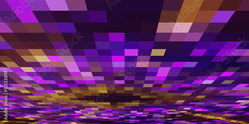 Digital Big Data Flow Particles Bokeh. AI Artificial Intelligence Technology and Machine Deep Learning Concept. Smooth Sound Wave Audio Visualization. Tech Art Science Presentation Vector.