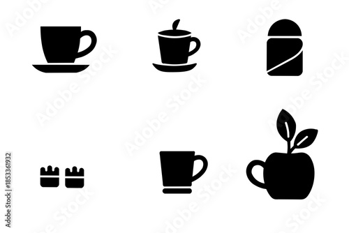 Wallpaper Mural Thermos & Creative Mug Designs in Black Silhouette Torontodigital.ca