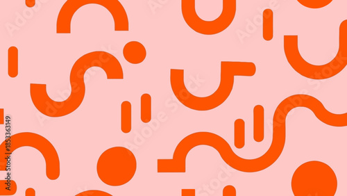 Vibrant Abstract Geometric Pattern in Orange and Pink