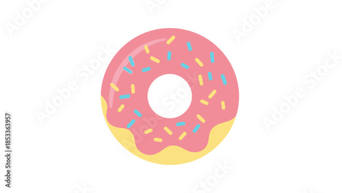 Icon of a Donut with pastel color isolated on white background