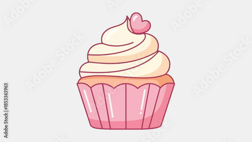 Icon of a Cupcake with pastel color isolated on white background
