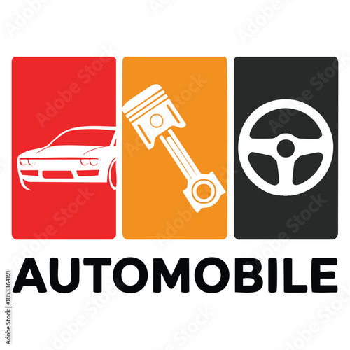 Automotive or automobile vector logo template car and parts symbol suitable for transportation business services modern commercial branding