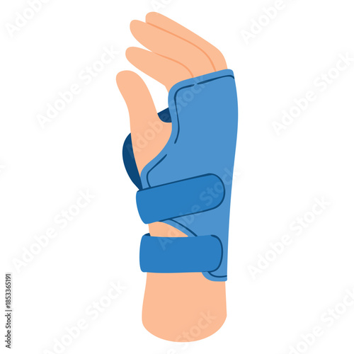 Broken arm bandaged with plaster cartoon vector illustration ideal for medical education first aid and injury awareness themed designs