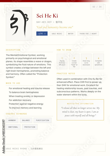 Sei He Ki Reiki Symbol Study Card