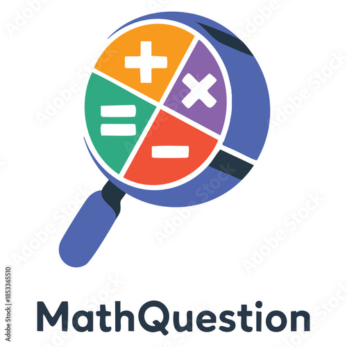 Calc symbol math question vector logo template suitable for learn education business quiz modern simple design for academic branding and learning concepts
