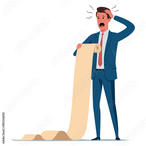 Cartoon vector illustration of businessman has difficulties at work perfect for corporate challenges office stress problem solving and business themed visuals