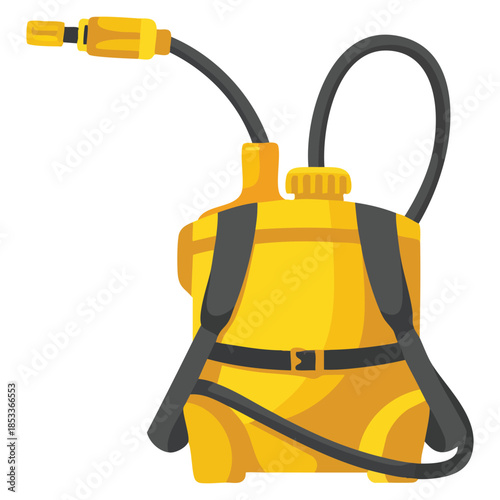 Chemical insecticide orange pressure sprayer vector illustration perfect for pest control service extermination garden and equipment themed designs