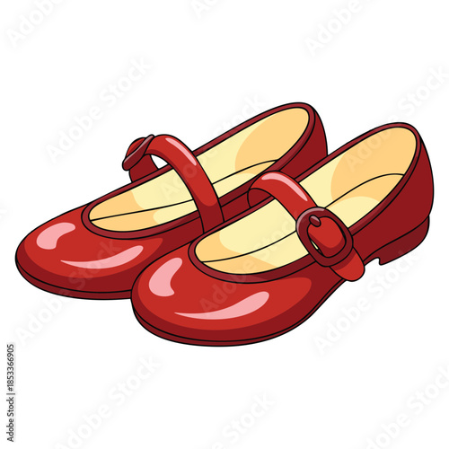 A pair of lady shoes illustration isolated on white background perfect for fashion design footwear posters retail packaging or style themed artwork