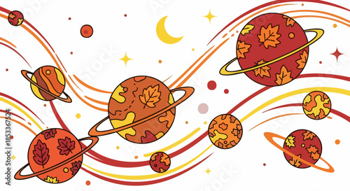 Autumnal Planets in Space.