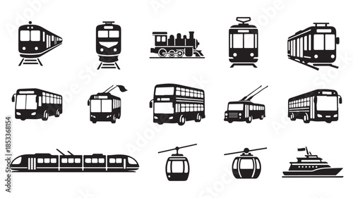 Transportation Vehicles Icons