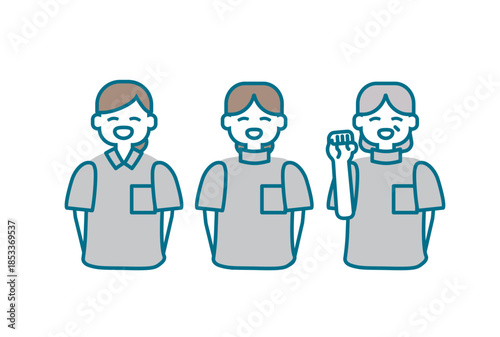 色々な世代の女性が笑顔で並んでいるイラスト