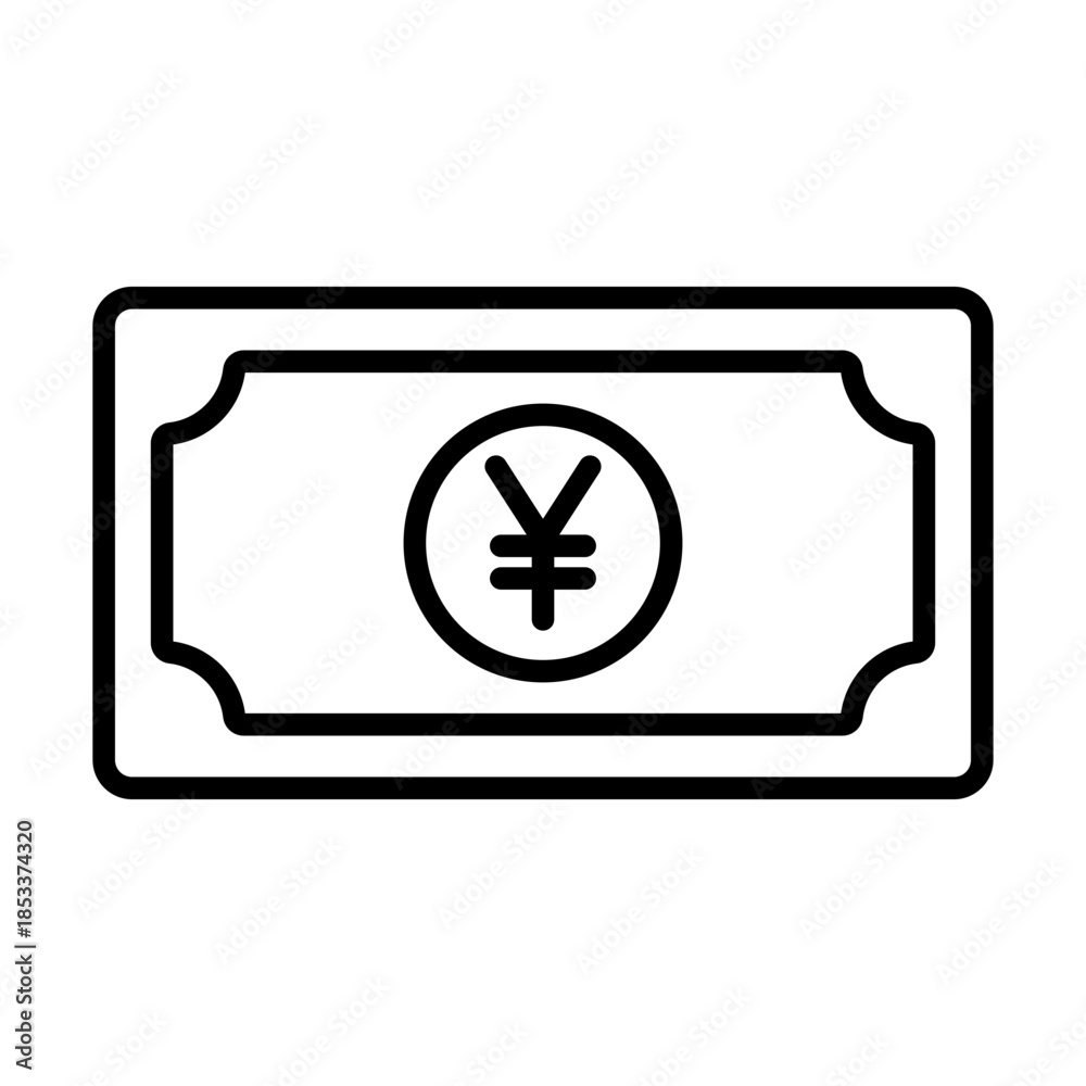 Fototapeta premium Yen Banknote Icon