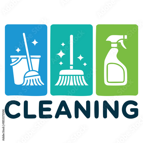 Cleaning logo vector template suitable for business branding services janitorial hygiene and professional cleaning identity design projects