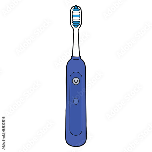 Cleaning teeth concept electric toothbrush isolated on white background dental hygiene dentist theme ideal for oral care design and health related visuals