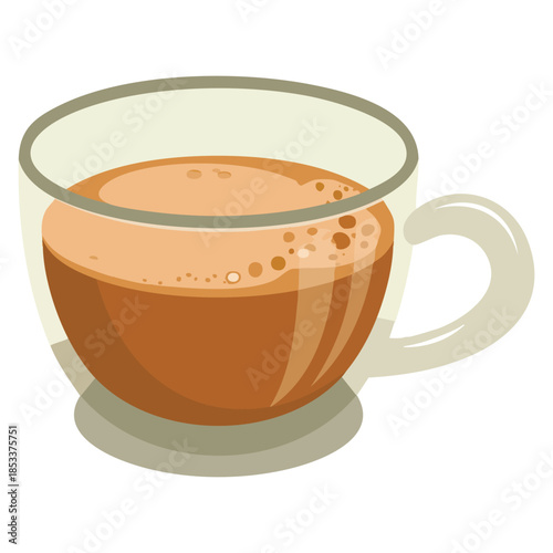 Coffee mocka glass cup illustration in vector style suitable for beverage design cafe menu packaging or coffee related creative and culinary artwork
