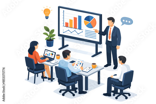 Presentación de negocios con gráficos