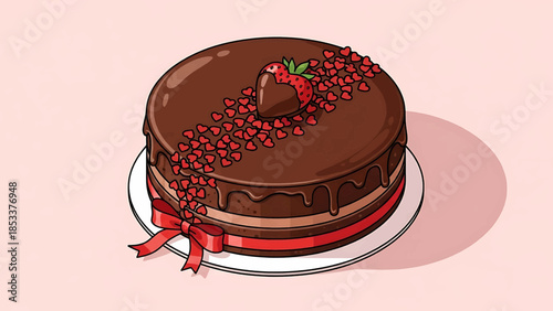 chocolate cake vector illustration