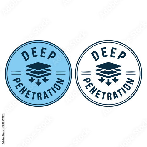 Deep penetration label vector logo template suitable for product label branding clean design concept and professional packaging identity