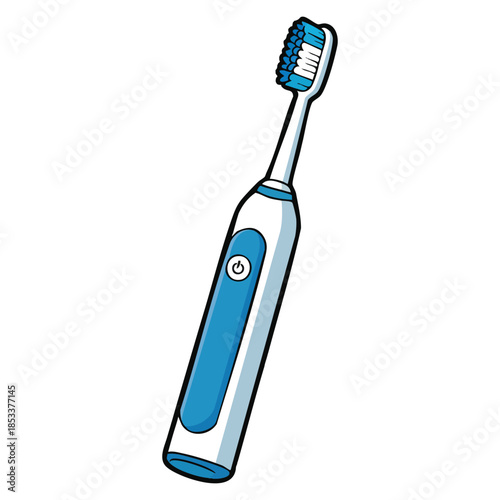 Dental hygiene dentist concept electric toothbrush isolated on white background suitable for cleaning teeth oral care and healthcare product illustration