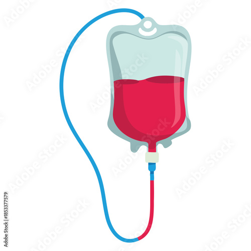 Donation blood bag hanging icon vector illustration perfect for medical awareness, healthcare campaigns, charity, or blood donation themed designs