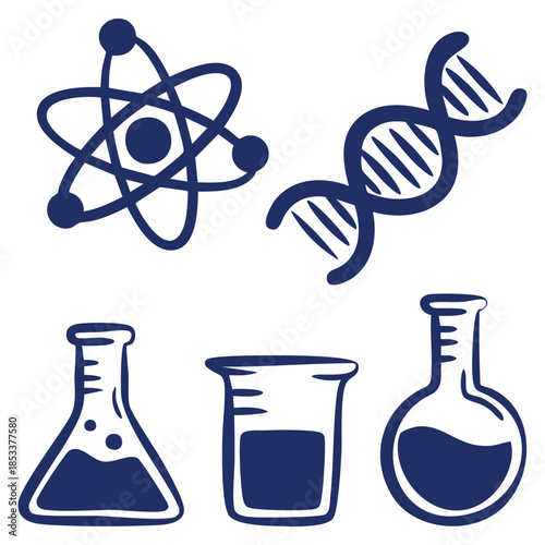 Doodle design experiment illustration on white background ideal for science theme education research sketch or creative laboratory artwork