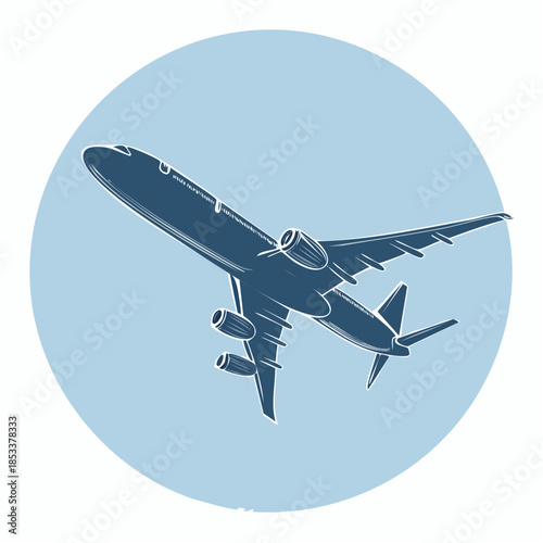 Dynamic airplane vector illustration symbolizing global travel, distant destinations, and the spirit of adventure