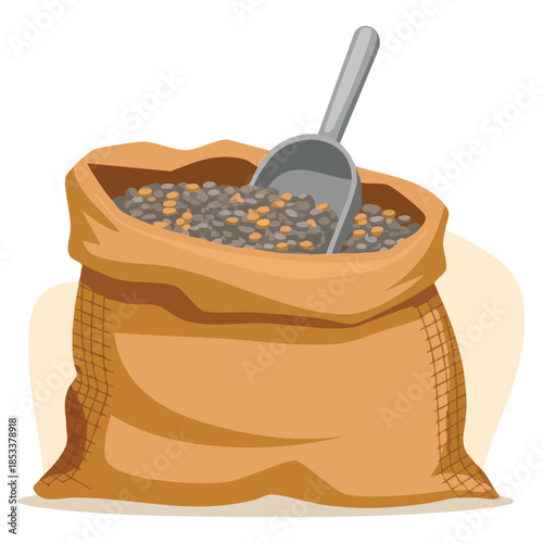 Fertilizer bag cartoon vector illustration perfect for agriculture farm gardening plant growth and gardening themed playful design artwork