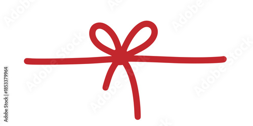 Elegant red gift bow on white background for wrapping