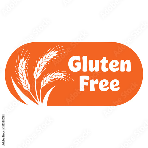 Gluten free icon cereal allergy and diet logo hand drawn style vector illustration perfect for healthy food natural label and allergy safe product design