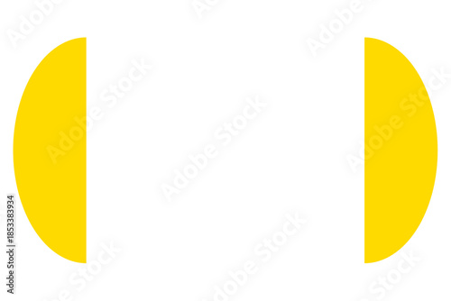 Yellow Half Circle Side Frame on Black Background PNG