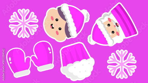 Gift a cupcake a reindeer beverage mittens and stocking 4K pattern video