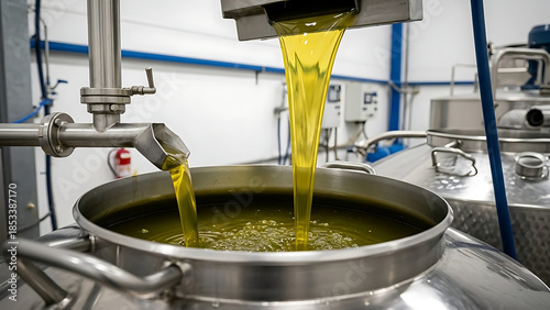 Olive oil extraction process isolated on white background