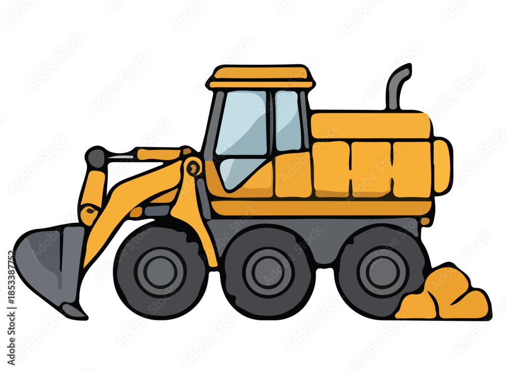 Fototapeta premium Illustration of a Construction Excavator