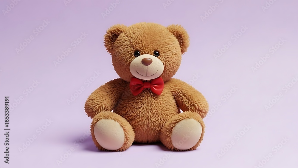 Obraz premium Teddy Bear Toy Cute Fluffy Adorable Present Plush Stuffed Animal Bow Tie