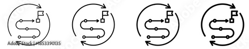 Reinvention Roadmap Icon Set Different Style Collection