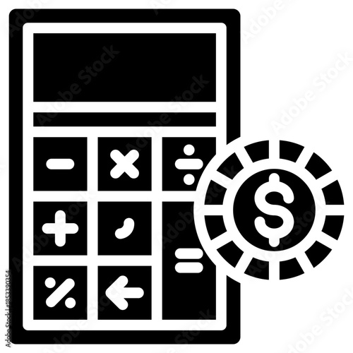 Calculate  icon isolated on white background. vector illustration icon for Blockchain technology
