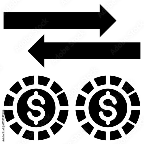 Money transaction icon isolated on white background. vector illustration icon for Blockchain technology