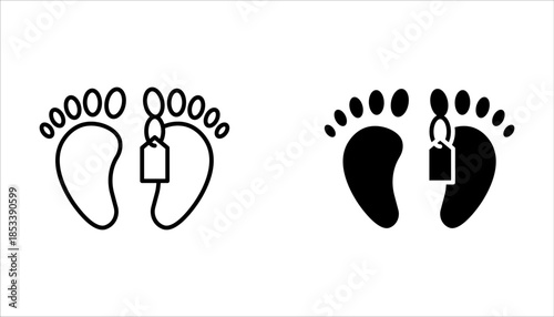 Dead body icon set. Death rate silhouette icon. Body in the morgue on white background