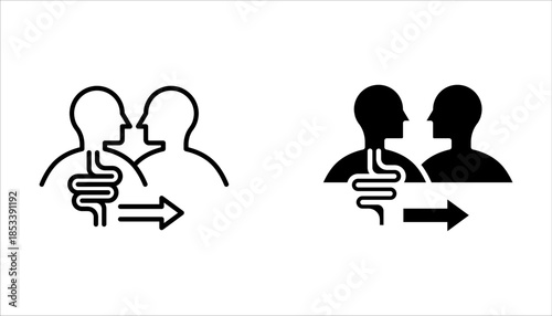 organ transplantation icon set. human organ donation on white background